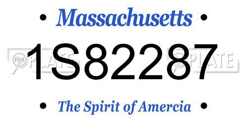 1S82287 Massachusetts License Plate