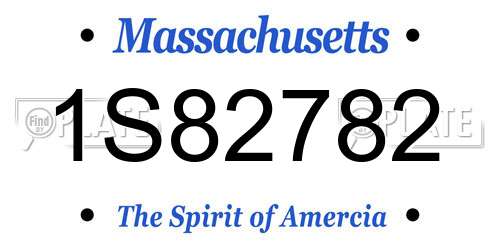 1S82782 Massachusetts License Plate