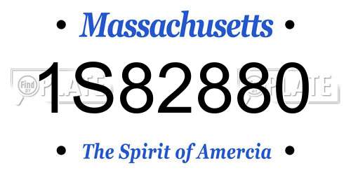 1S82880 Massachusetts License Plate
