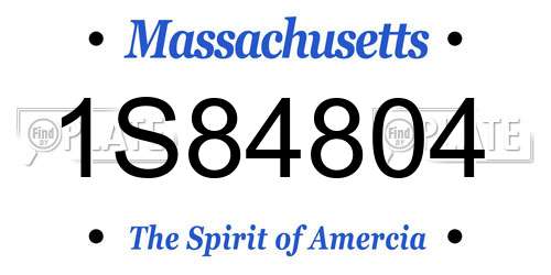 1S84804 Massachusetts License Plate