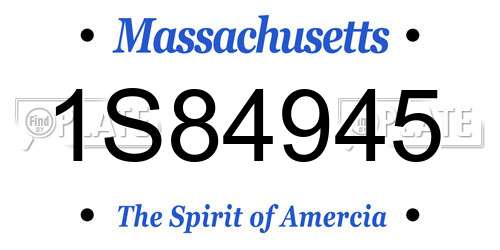 1S84945 Massachusetts License Plate