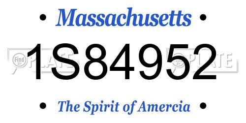 1S84952 Massachusetts License Plate
