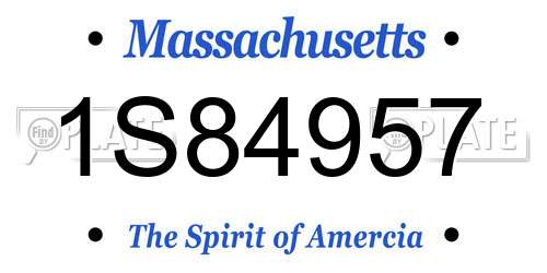 1S84957 Massachusetts License Plate