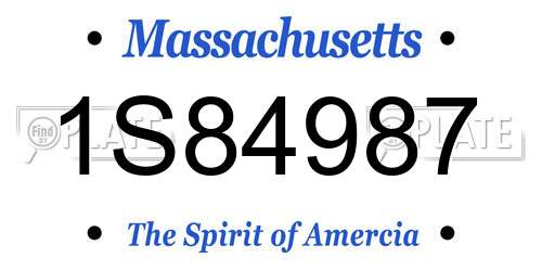 1S84987 Massachusetts License Plate