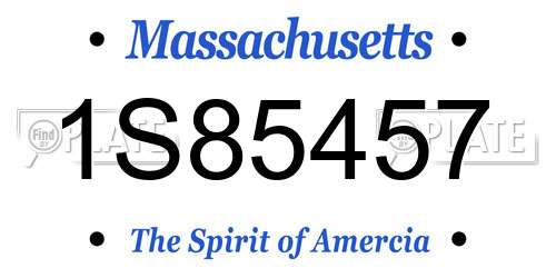 1S85457 Massachusetts License Plate