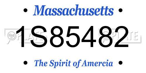 1S85482 Massachusetts License Plate