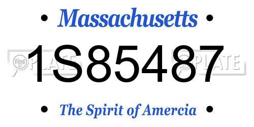 1S85487 Massachusetts License Plate