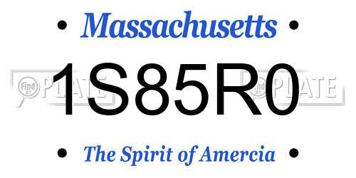 1S85R0 Massachusetts License Plate