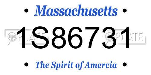 1S86731 Massachusetts License Plate