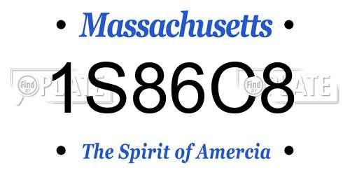 1S86C8 Massachusetts License Plate