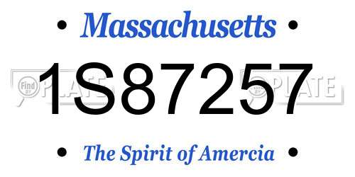 1S87257 Massachusetts License Plate