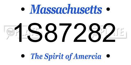 1S87282 Massachusetts License Plate