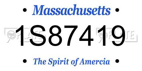 1S87419 Massachusetts License Plate