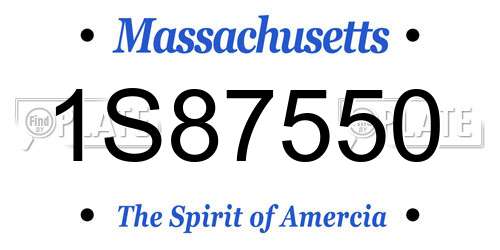 1S87550 Massachusetts License Plate