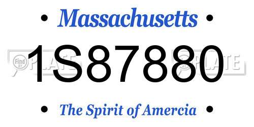 1S87880 Massachusetts License Plate