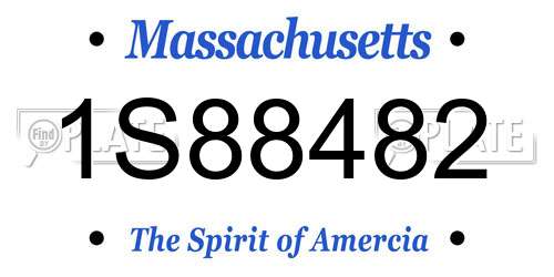 1S88482 Massachusetts License Plate