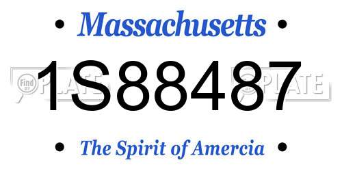 1S88487 Massachusetts License Plate