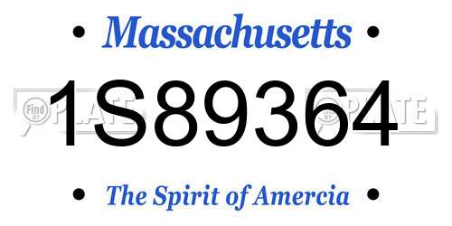 1S89364 Massachusetts License Plate