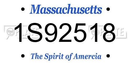 1S92518 Massachusetts License Plate