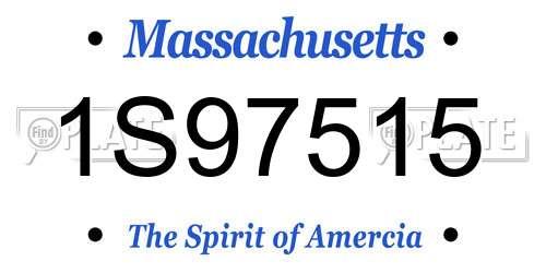1S97515 Massachusetts License Plate