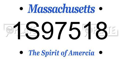 1S97518 Massachusetts License Plate