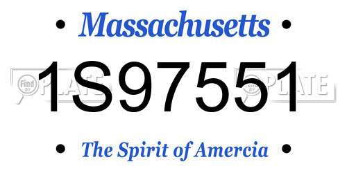 1S97551 Massachusetts License Plate