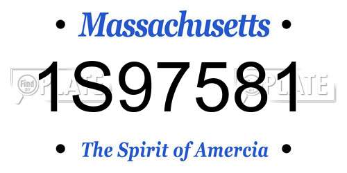1S97581 Massachusetts License Plate