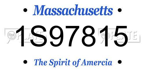 1S97815 Massachusetts License Plate