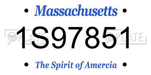 1S97851 Massachusetts License Plate