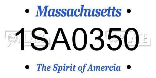 1SA0350 Massachusetts License Plate