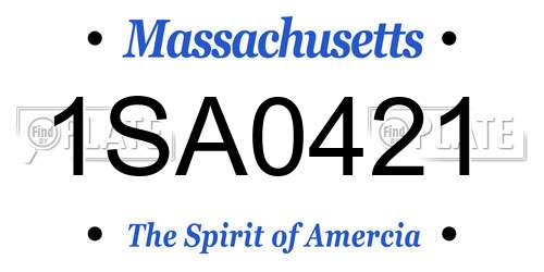 1SA0421 Massachusetts License Plate