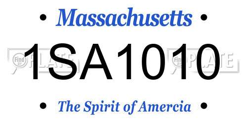 1SA1010 Massachusetts License Plate