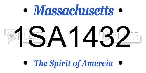 1SA1432 Massachusetts License Plate