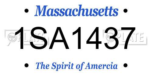 1SA1437 Massachusetts License Plate