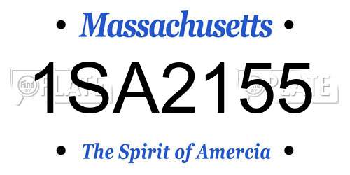 1SA2155 Massachusetts License Plate