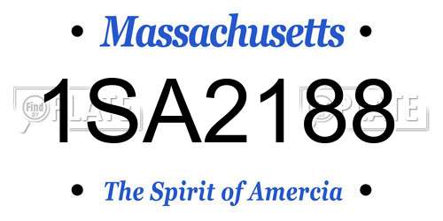 1SA2188 Massachusetts License Plate