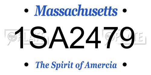 1SA2479 Massachusetts License Plate