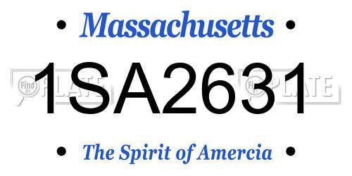 1SA2631 Massachusetts License Plate