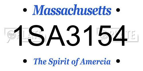 1SA3154 Massachusetts License Plate