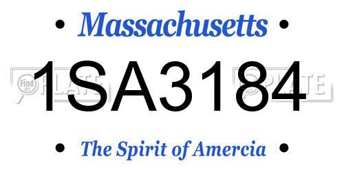 1SA3184 Massachusetts License Plate