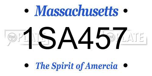 1SA457 Massachusetts License Plate