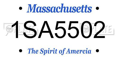1SA5502 Massachusetts License Plate