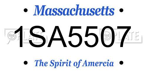 1SA5507 Massachusetts License Plate