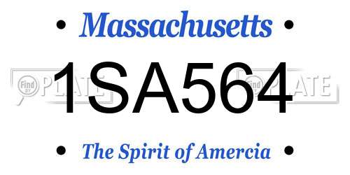 1SA564 Massachusetts License Plate
