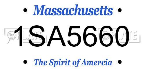 1SA5660 Massachusetts License Plate