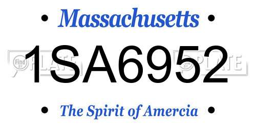 1SA6952 Massachusetts License Plate