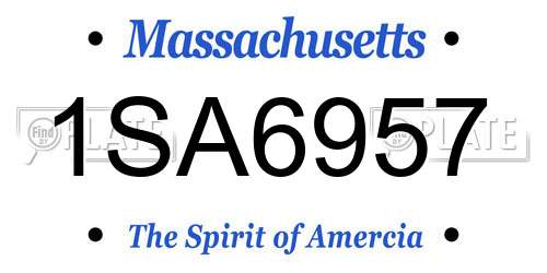 1SA6957 Massachusetts License Plate