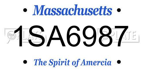 1SA6987 Massachusetts License Plate