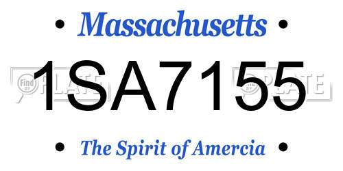 1SA7155 Massachusetts License Plate