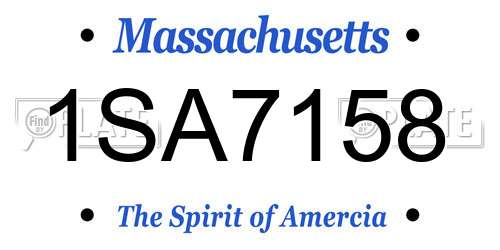1SA7158 Massachusetts License Plate